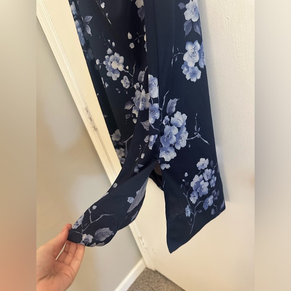 Vintage Y2K Blue Slip Skirt | Floral Pattern - Picture 2 of 7